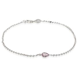 Autre Marque Bracciale in diamante a forma di pera rosa purpurea intensa GIA da 0,18 ct in oro bianco 14K