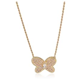 Collana Farfalla in Diamanti Rosa e Bianchi Graff in Oro Giallo 18K 0,75 CTW