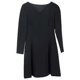 Theory Vestido Mini em Crepe Preto de Poliéster