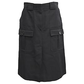 Falda midi cargo Bottega Veneta en algodón negro