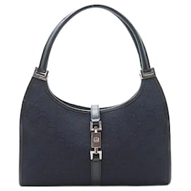 Gucci Borsa in tela e pelle nera Jackie
