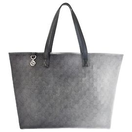 Gucci Borsa tote in tela GG nera e pelle