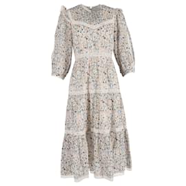 Vestido Midi Impreso Gardenia Vilshenko en Algodón Multicolor
