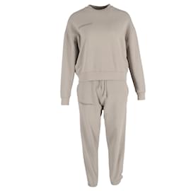  Pangaia Logo-Print Sweater and Jogger Pants Set in Beige Cotton - Autre Marque