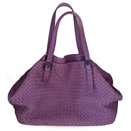Bottega Veneta grande borsa Cesta in pelle Intrecciato viola