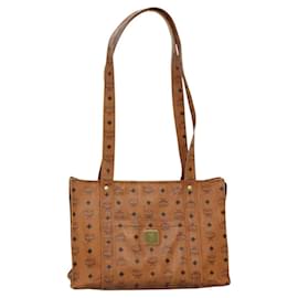 MCM Logogram Vicetos Shoulder Bag PVC Brown Gold Auth BA5434