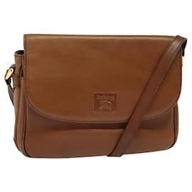 Autre Marque Borsa a Spalla Burberrys in Pelle Marrone Oro Auth ep10453