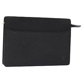 LOUIS VUITTON Epi Pochette Uomo Borsa Clutch Nera M52522 LV Auth fm4856