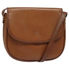 Autre Marque Borsa a Spalla Burberrys in Pelle Marrone Oro Auth ep10468