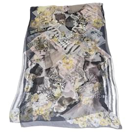 Stola in seta trasparente con stampa floreale multicolore Christian Dior
