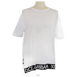 T-shirt in cotone DG Millennials con stampa logo bianco Dolce & Gabbana
