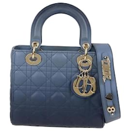 Christian Dior Piccola borsa My ABC Lady Dior in pelle blu ombre Cannage