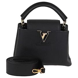 Borsa Mini Capucines in Pelle Nera Louis Vuitton