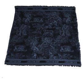 Sciarpa in cashmere Toile de Jouy in misto cotone blu navy Christian Dior