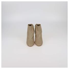 Beige Leder Stiefeletten mit Reißverschluss von Celine - Céline