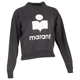 Schwarzer Baumwollpullover mit Isabel Marant Étoile Logo-Druck