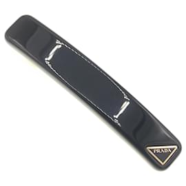 Fermaglio per capelli in ottone nero Prada