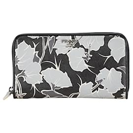 Portefeuille long zippé Saffiano Prada