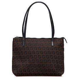 Bolso tote de lona Zucchino marrón Fendi