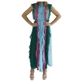 Vestido Gucci de gasa de seda color block