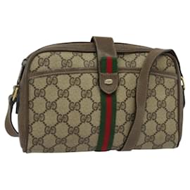Borsa Gucci GG Supreme Web Sherry Line in PVC Beige Rosso Verde 89 02 055 Auth BA5454