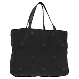 PRADA Borsa a mano in nylon nero argento Auth hk2902