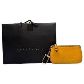 Vintage Gucci Leather Card Holder Yellow