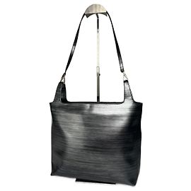Borsa in pelle verniciata Gucci vintage nera argento