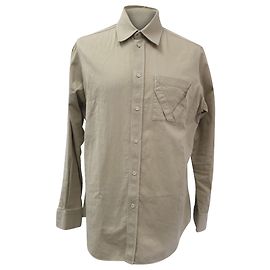 Camisa de botones a rayas Bottega Veneta en algodón beige