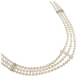 Autre Marque K14 Weißgold Perlenkette