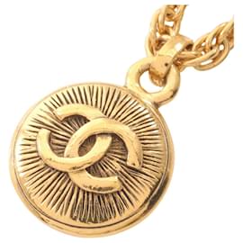 CHANEL Coco Mark Necklace Black Golden Gold-plated ref.JC2590355