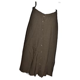 Falda maxi Max Mara caqui con botones