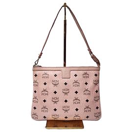 MCM Visetos Liz Shopper Pochette Rosa Chiaro