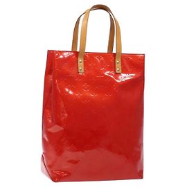 LOUIS VUITTON Monogram Vernis Reade MM Borsa a Mano Rossa M91086 LV Auth gh574