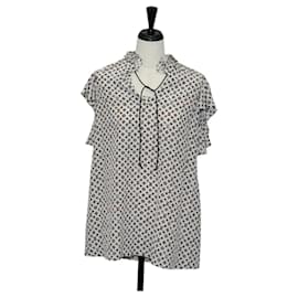 LOUIS VUITTON Blusa Camicia Setosa Bianca LV Auth 137476M