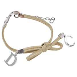 Bracciale in pelle beige Christian Dior Auth am8986
