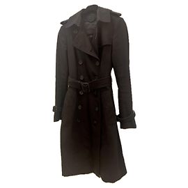Vintage Trenchcoat aus schwarzem Baumwoll-Gabardine von Burberry Prorsum
