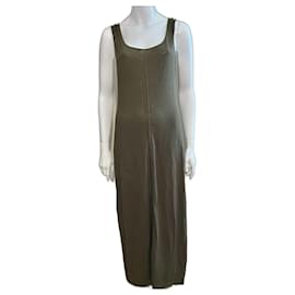 Abito maxi verde oliva in viscosa lavorata a maglia di La Perla