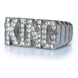 Anello KING in argento con strass di Dolce & Gabbana
