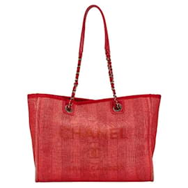 Chanel Deauville Tote MM Coco Mark Kettenhandtasche