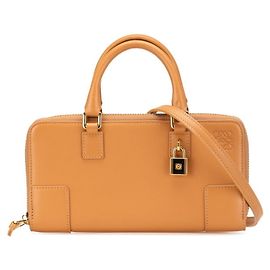 Pochette Amazona Loewe in pelle marrone