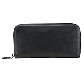 Cartera larga Saffiano con logo de Prada