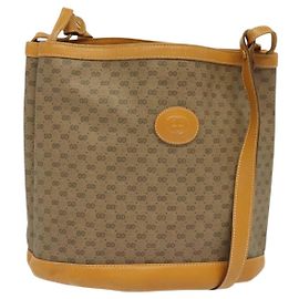Gucci Borsa a Spalla Micro GG Supreme PVC Beige Oro 001 14 0934 Auth 140786