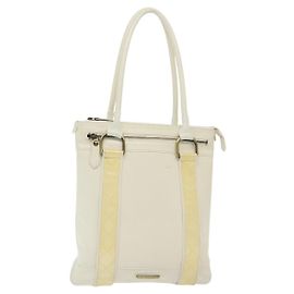 Burberry Borsa Tote in Pelle Bianca e Oro Autentica ti3413