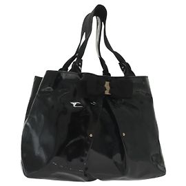 Borsa Tote Vala in Smalto Nero Auth bs28914 di Salvatore Ferragamo