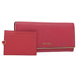 PRADA Langer Geldbeutel aus Safiano-Leder Rosa Gold Auth sw1442 - Prada