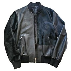 Hermès Bomberjacke aus Leder und Ponyhaar – Größe 48