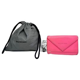 Portacarte / Portachiavi in pelle Balenciaga vintage rosa