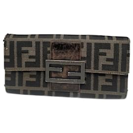 Vintage Fendi Baguette Leather Wallet Brown