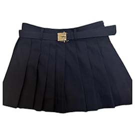 Minifalda Miu Miu azul marino de algodón